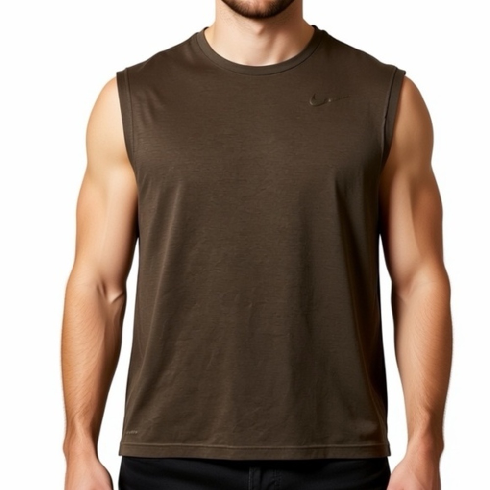 Nike Tank Top Mens Size 2XL Gray Dri-Fit Training Muscle Workout Gym Summer